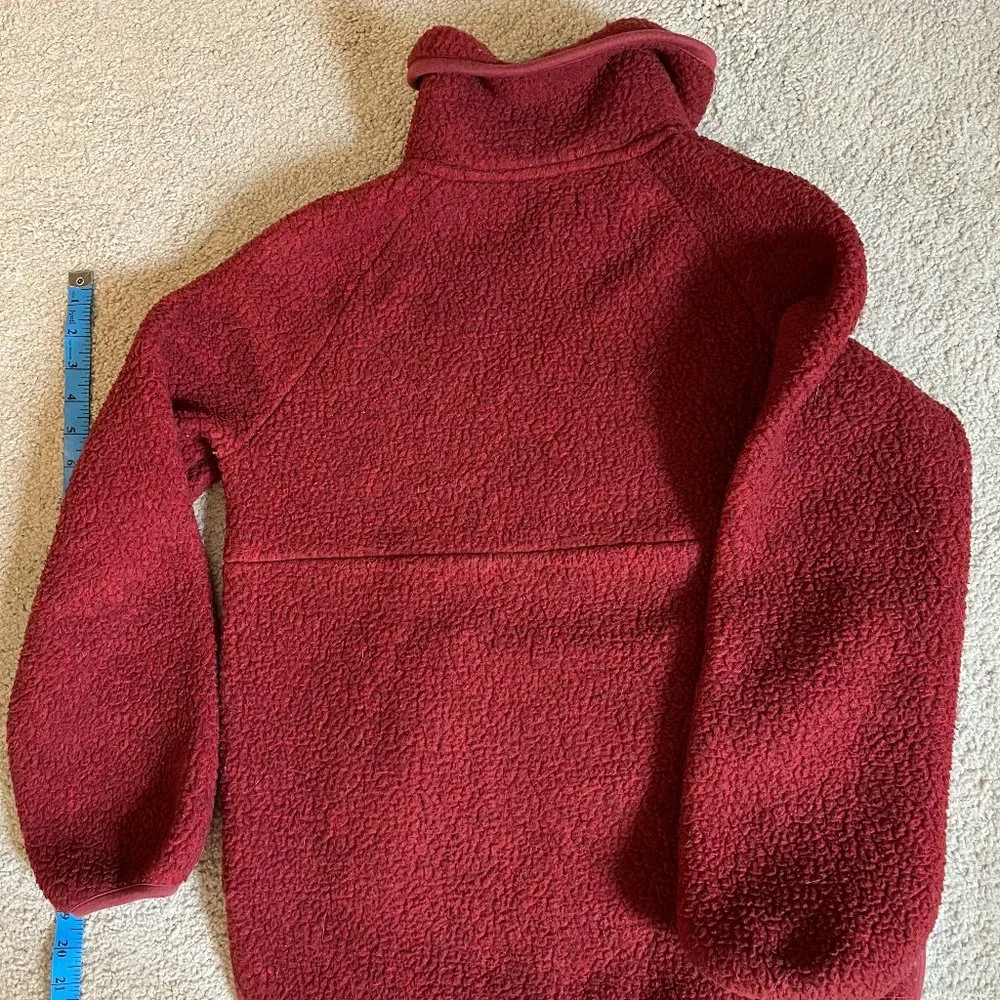 Madewell XXS Red Half-Zip Polartech Sherpa Fleece, Gently Used, Kangaroo Pocket - Picture 4 of 10